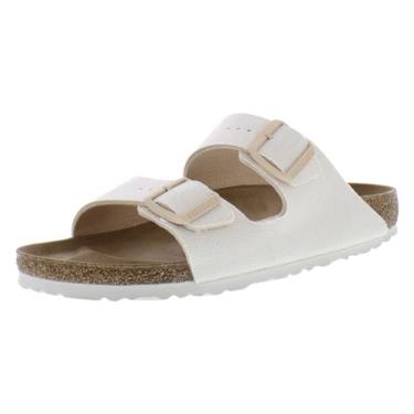 Imagem de Birkenstock Sapatos unissex com logotipo Arizona Rivet estreito tamanho 8, cor: casca de ovo, Casca de ovo, 10 Narrow Women/8 Narrow Men