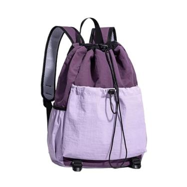 Imagem de oshhni Mochila com cordão para transporte, mochila multifuncional para tênis, bolsa para tênis, raquete de squash, academia, viagem, esportes, fitness, Rosa Roxo