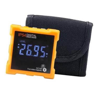 Imagem de Fenteer Inclinômetro digital com visor de ângulo e luz de fundo, presente prático, transferidor eletrônico digital IP54 para instalação de trabalho, Laranja