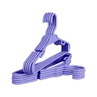 Imagem de Kit 100 Cabide Infantil De Plástico 5,5mm Lilás - Amilplast