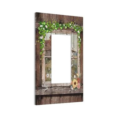 Imagem de Yamxbfa Interruptor De Luz Decorativo, Rústico, Estilo Fazenda, Country, Com Flores, Para Sala Estar, 1 Tomada, Placa Frontal, Tomada Elétrica Gfci, Dimmer Banheiro, Decoração Casa