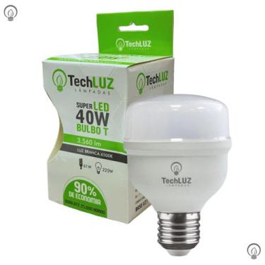 Imagem de Lâmpada Led Super Bulbo 40w Alta Potência Bivolt Branco Frio- Techluz