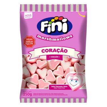 Imagem de Marshmallow Fini 250g Sem Glúten – Coração, Flor, Camping, Torção Azul, Torção Rosa ou Torção Recheadinho (Coração)