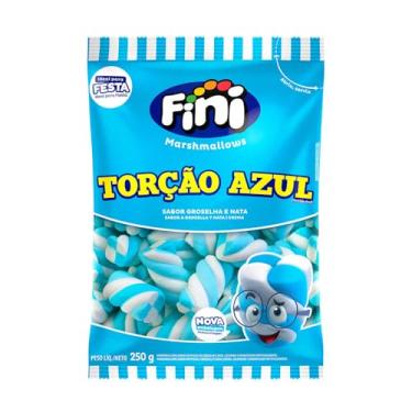 Imagem de Marshmallow Fini 250g Sem Glúten – Coração, Flor, Camping, Torção Azul, Torção Rosa ou Torção Recheadinho (Torção Azul)
