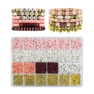 Imagem de Kit de fabricação de pulseiras ClaBead Clay Beads com contas douradas 