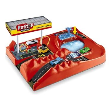 Imagem de Pista de Brinquedo Pit Stop com Lava Rápido, Posto de Combustível, 2 Carrinhos para Crianças