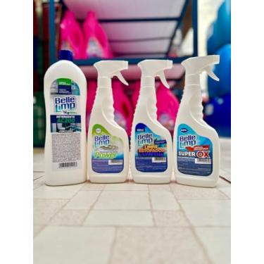 Imagem de kit super limpadores bellelimp 1 super ox + 1 AC200 + 1 desengordurante + 1 limpa estofados
