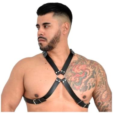 Imagem de Arreios Harness Masculino Malik Linha Sado Êxtase Produtos Eróticos Arreio Erótico Masculino EX213 (PRETO)