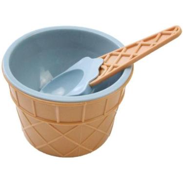 Imagem de Tigela Pote Para Sorvete Bowl Cumbuca Para Sobremesas Azul - YAAY