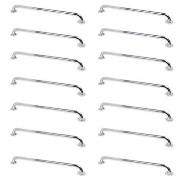 Imagem de Alça De Apoio Barra Inox Kit 14 Unidades 70cm Segurança Idoso Deficien