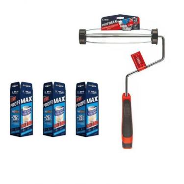Imagem de Rolo De Pintura Profimax Com Garfo 23cm Atlas = 3 Rolo + 1 Suporte