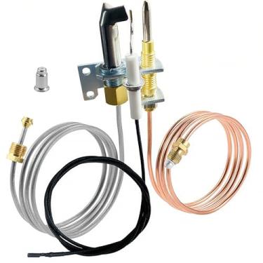 Imagem de MCAMPAS Queimador piloto com ignição e substituição de montagem de fio para Robertshaw HPC-102-36, funciona com lareira a gás natural e propano