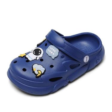 Imagem de Sapatos de jardim de verão para meninos e meninas, unissexo, padrão de EVA, sapatos para meninos, com forro, azul, 2-2.5 Little Kid