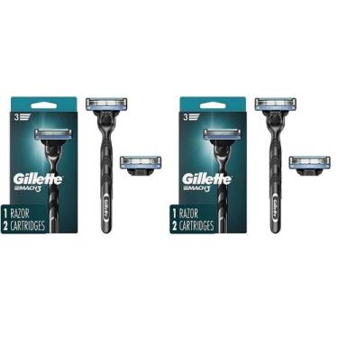 Imagem de Razor Gillette Mach3 para homens com 1 alça e 2 recargas de lâmina x2
