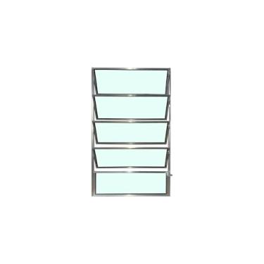 Imagem de Vitrô Basculante 1 Seção 100x60 Linha Esmeralda – Alumínio Brilhante, Vidro Liso 3mm – Lumineziri Esquadrias