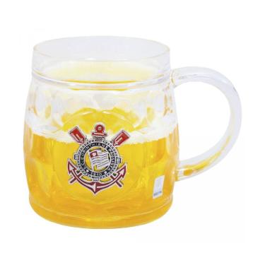 Imagem de Caneca Cerveja Corinthians Acrílico Bg 400Ml Brasão Metal