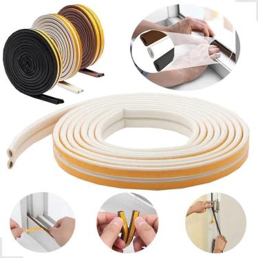 Imagem de 2X Fita Adesiva Veda Frestas Janela Porta Vedação 4Mm 6 Metr