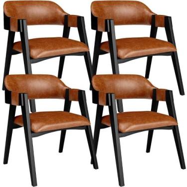 Imagem de Kit 4 Cadeiras Sala De Jantar Estar Living Estofada Suran L02 Preto ma