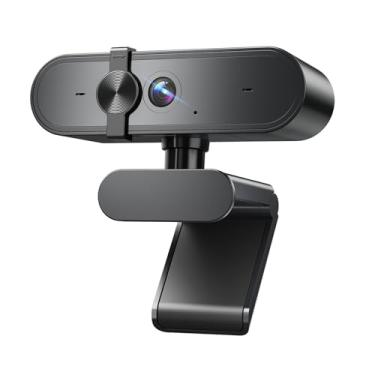 Imagem de Edew Câmera de computador com webcam 1080p com microfone e visão ampla - Webcam de correção automática de luz para PC, Mac, laptop, desktop - capa de privacidade integrada Plug & Play USB para Zoom