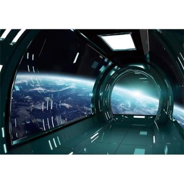 Imagem de dnldliq 2,1 x 1,5 m fundo interior de nave espacial futurista cenários de fotografia de ficção científica espaçonave cabine sessão de fotos galáxia estação espacial exterior decoração foto