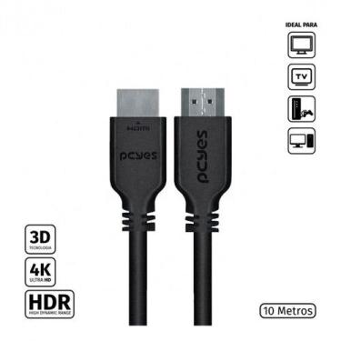 Imagem de Cabo hdmi 2.0 4k 30awg puro cobre 10 metros - phm20-10 - Pcyes