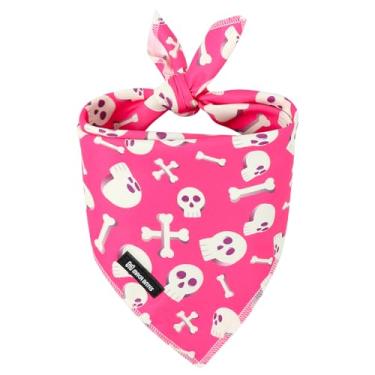 Imagem de MACA Bates Bandana de Halloween Caveira Rosa Cão Triângulo para Meninas, Meninos e Cachorros, Lenço de Algodão Macio Bonito Ajustável Bandanas de Outono Presente para Homens e Mulheres Animais de