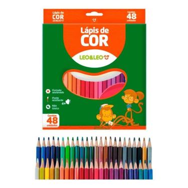 Imagem de Lápis De Cor 48 Cores Sextavado Leo E Leo Resistente