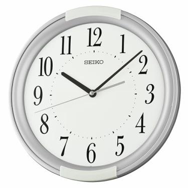 Imagem de Seiko Relógio de parede Finch sem tique-taque, prata, 30 cm