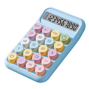 Imagem de Calculadora de interruptor mecânico com visor LCD grande de 10 dígitos, calculadora básica com botão grande, almofada antiderrapante, cálculo preciso para mesa de escritório, casa, escola - azul