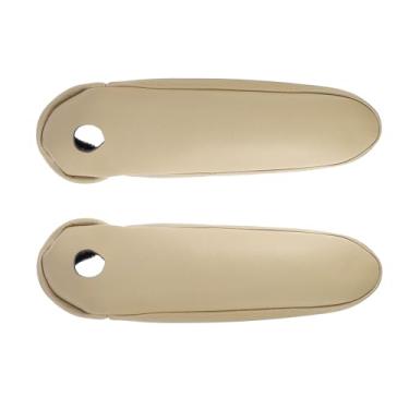 Imagem de Edinstry 2 peças de capa de apoio de braço de couro bege compatível com Lexus RX300 RX330 RX350 2003 2004 2005 2006 2007 2008 2009 com design com zíper