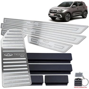 Imagem de Descanso Soleira Chery Tiggo 5X 2019 2020 Prata Alto Relevo