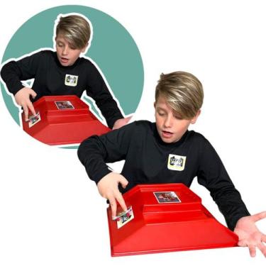 Imagem de Pista com skate dedo (rampa) corrimão vermelha glasslite