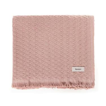 Imagem de Manta Decorativa Sofá Karsten Movaz 100% Algodão Rosé