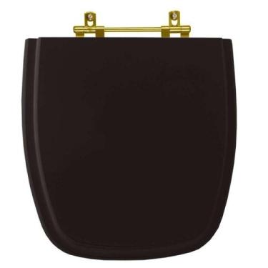Imagem de Tampa de Vaso Laqueado Art Preto para bacia Incepa com Ferragem Dourad
