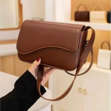 Imagem de Bolsa Feminina Transversal Ombro Baguete com Alça Ajustável - Estilo Casual Moderno