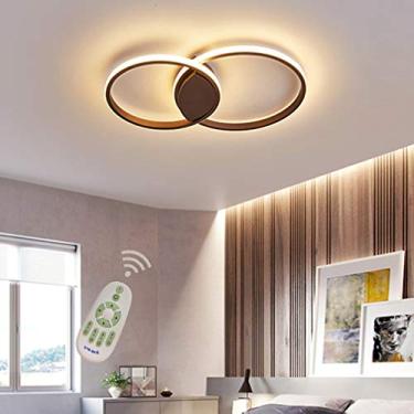 Imagem de Luminária de teto embutida para quarto, sala de jantar, corredor, luminária regulável com controle remoto, design moderno de anel redondo, abajur acrílico decorativo, lustre para iluminação