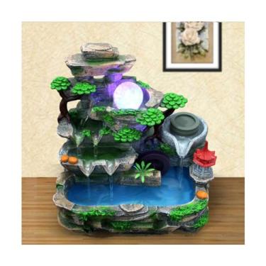 Imagem de XFNVXC Fonte decorativa interna de mesa fonte de água corrente umidificador criativo decoração de sala de estar fonte hotel clube mesa pequenos ornamentos fonte de jardim casa