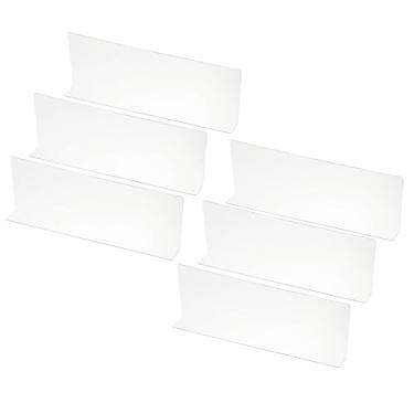 Imagem de PATIKIL Pacote com 6 divisórias de prateleira para organização de armários, 35 x 3,8 x 1,57 x 12 cm. Separador de armários de acrílico Prateleiras de armário de cozinha bloqueador para quarto, cozinha