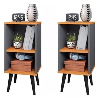 Imagem de Kit 2 quarto mesinha de cabeceira quadro de cama de charme vintage mesa pequena(KIT CHARME CINZA CINAMOMO)