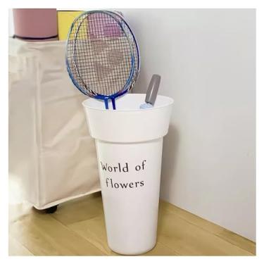 Imagem de Prateleira de armazenamento para raquete de badminton, armazenamento doméstico, poste de voleibol, armazenamento de equipamentos de fitness, armazenamento de tapetes de ioga (cor: Branco)