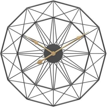 Imagem de WYUYIWH Relógio de parede, arte moderna, relógio de parede, decoração para sala de estar, 3D, feito à mão, silencioso, sem tique-taque, criativo quartzo, relógio de decoração de parede (preto, 60 cm)