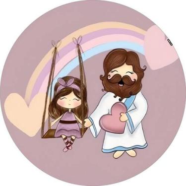 Imagem de Capas Painel Mini Redondo Mesa Religioso Infantil Decoração - NoBrand,