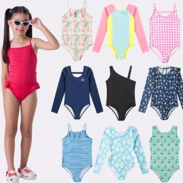 Imagem de Kit Sortido 3 Peças de Roupas Infantis Menina Moda Praia- 3 Maiôs - Vi