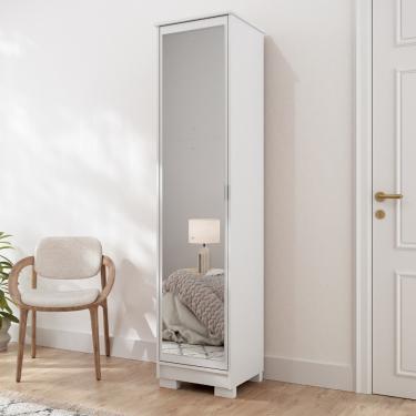 Imagem de Sapateira com Espelho 1 Porta Em MDF Lia MGM Móveis - Branco