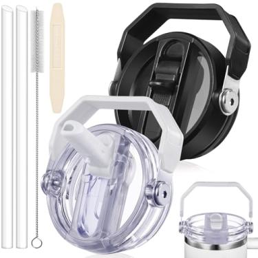 Imagem de ANTAND Tampa flip de canudo à prova de vazamento para substituição de tampa Stanley 850 g, para acessórios de copo Stanley Quencher, tampa de alça removível de substituição superior à prova de