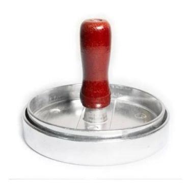Imagem de 2X Modelador Prensa Hamburguer Aluminio Cabo Madeira 11 Cm