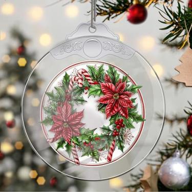 Imagem de Enfeites de Natal, guirlanda de cristal, enfeites de árvore de Natal feitos à mão, decoração de carro e casa - presentes de Natal, decoração de artesanato em acrílico, ideias de troca de presentes