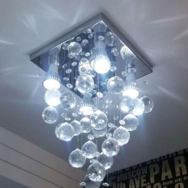 Imagem de Lustre Para Sala, Quarto, Cozinha em Cristal K9 Base 20x20