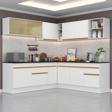 Imagem de Cozinha Completa De Canto Mp2096 Com Armário E Balcão Branca - MULTIMO