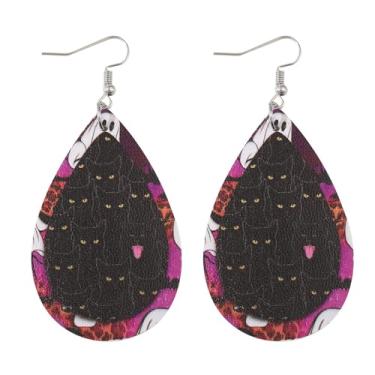 Imagem de Brincos de Halloween para mulheres, gato fantasma, pingente de lágrima, roupas de Halloween, acessórios de bijuteria